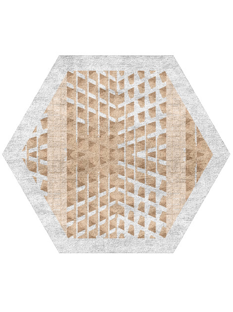 Artua Origami Hexagon Hand Tufted Bamboo Silk Custom Rug by Rug Artisan