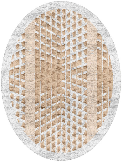 Artua Origami Oval Hand Tufted Bamboo Silk Custom Rug by Rug Artisan