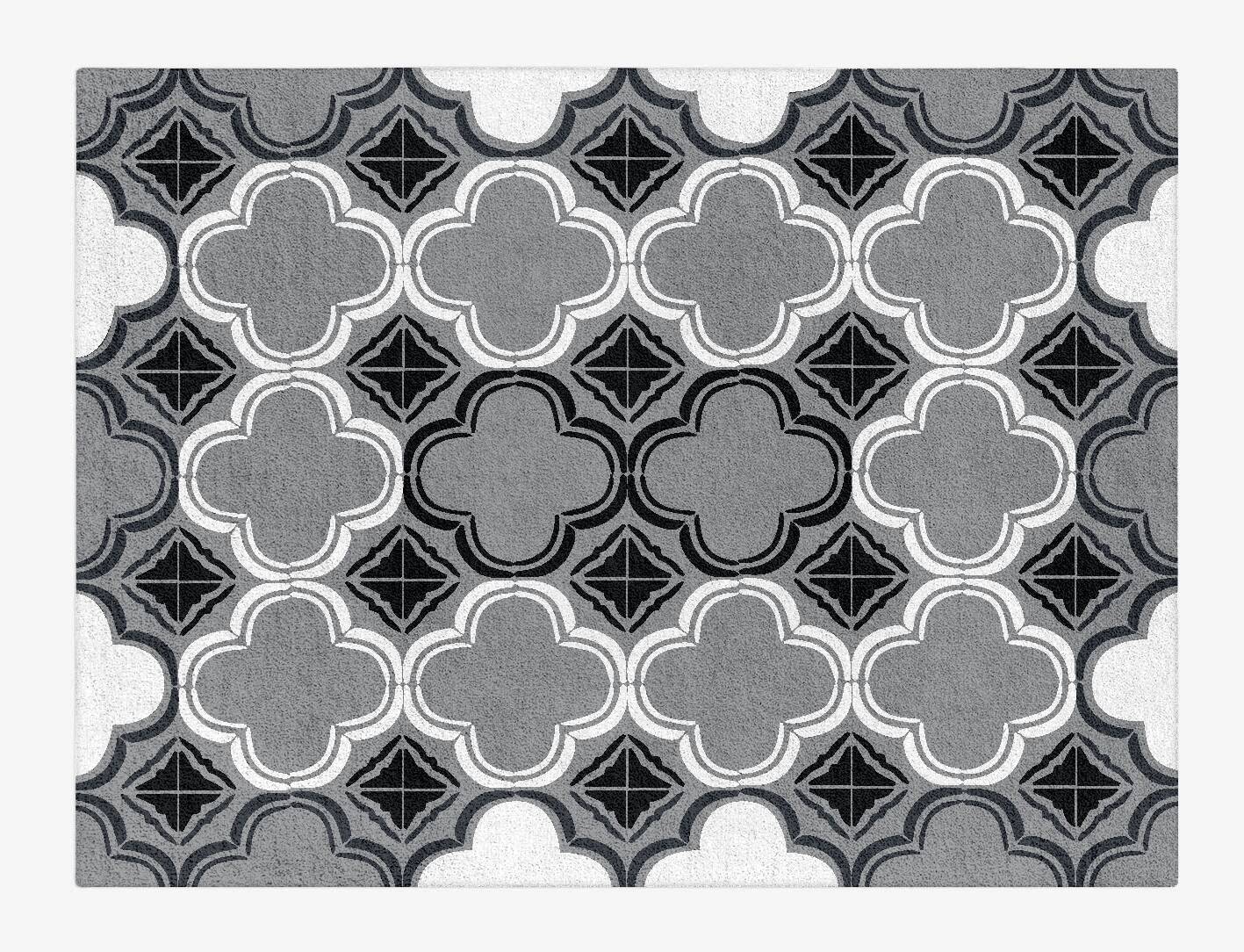 Ash Tiles Monochrome Rectangle Hand Tufted Pure Wool Custom Rug by Rug Artisan
