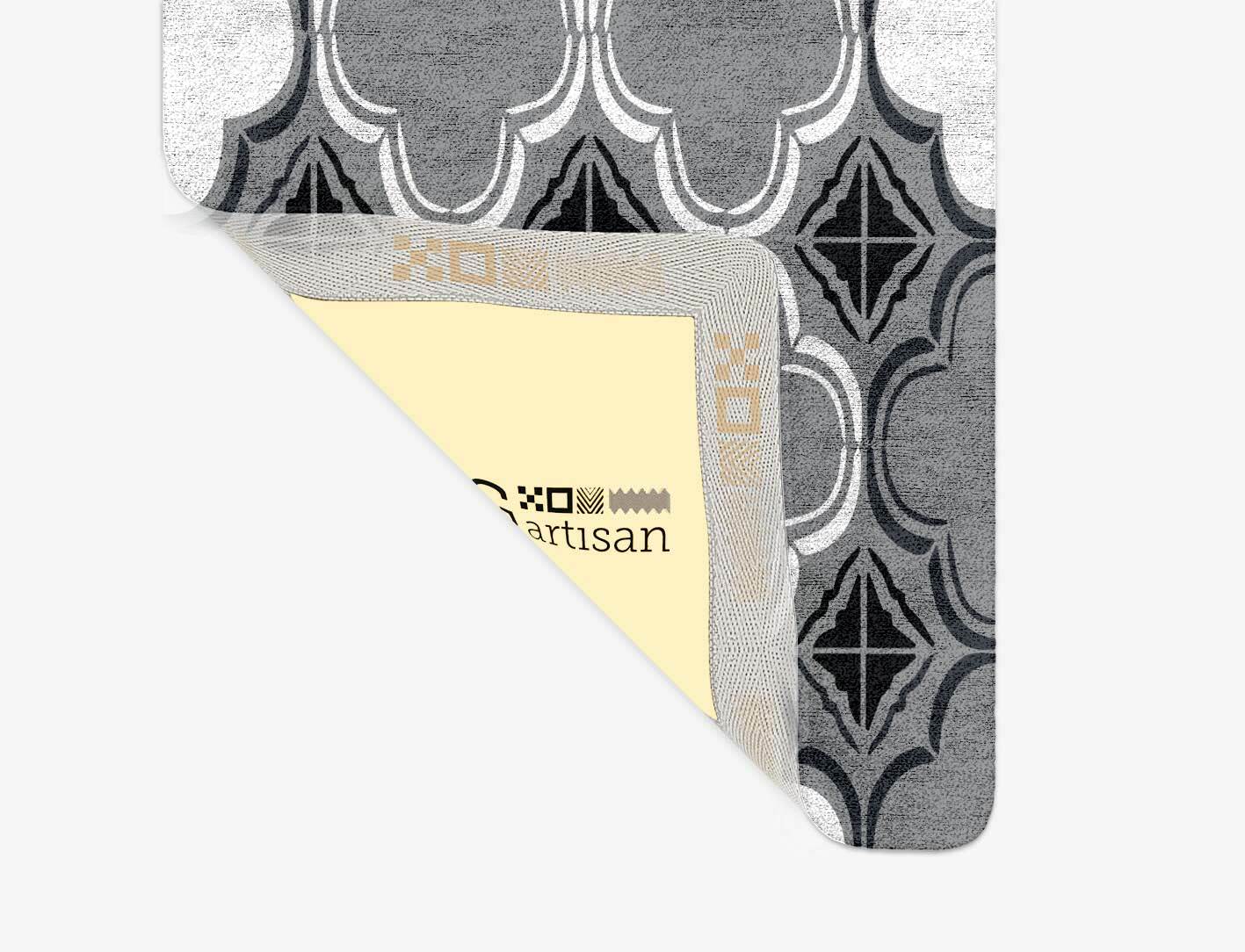Ash Tiles Monochrome Runner Hand Tufted Bamboo Silk Custom Rug by Rug Artisan