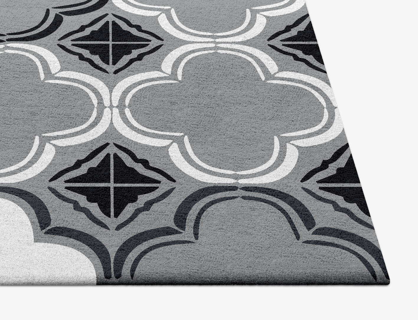 Ash Tiles Monochrome Square Hand Tufted Pure Wool Custom Rug by Rug Artisan