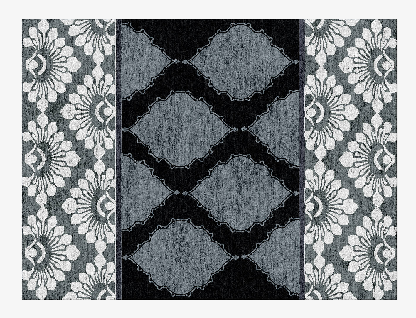 Ash Trope Monochrome Rectangle Hand Knotted Bamboo Silk Custom Rug by Rug Artisan