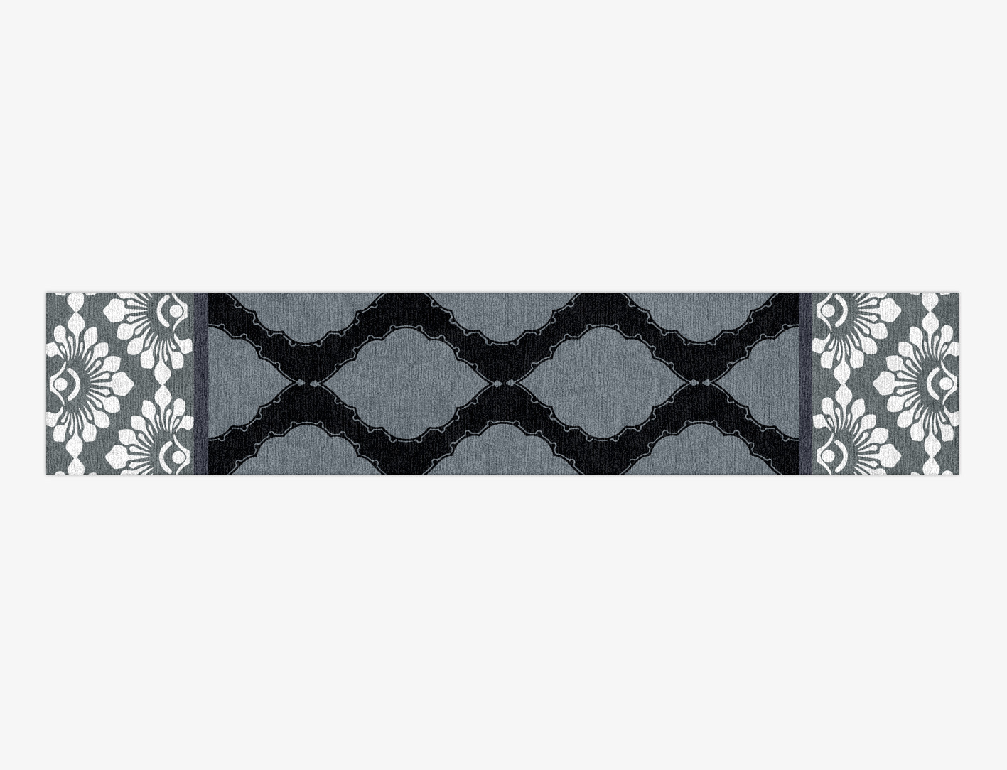 Ash Trope Monochrome Runner Hand Knotted Tibetan Wool Custom Rug by Rug Artisan