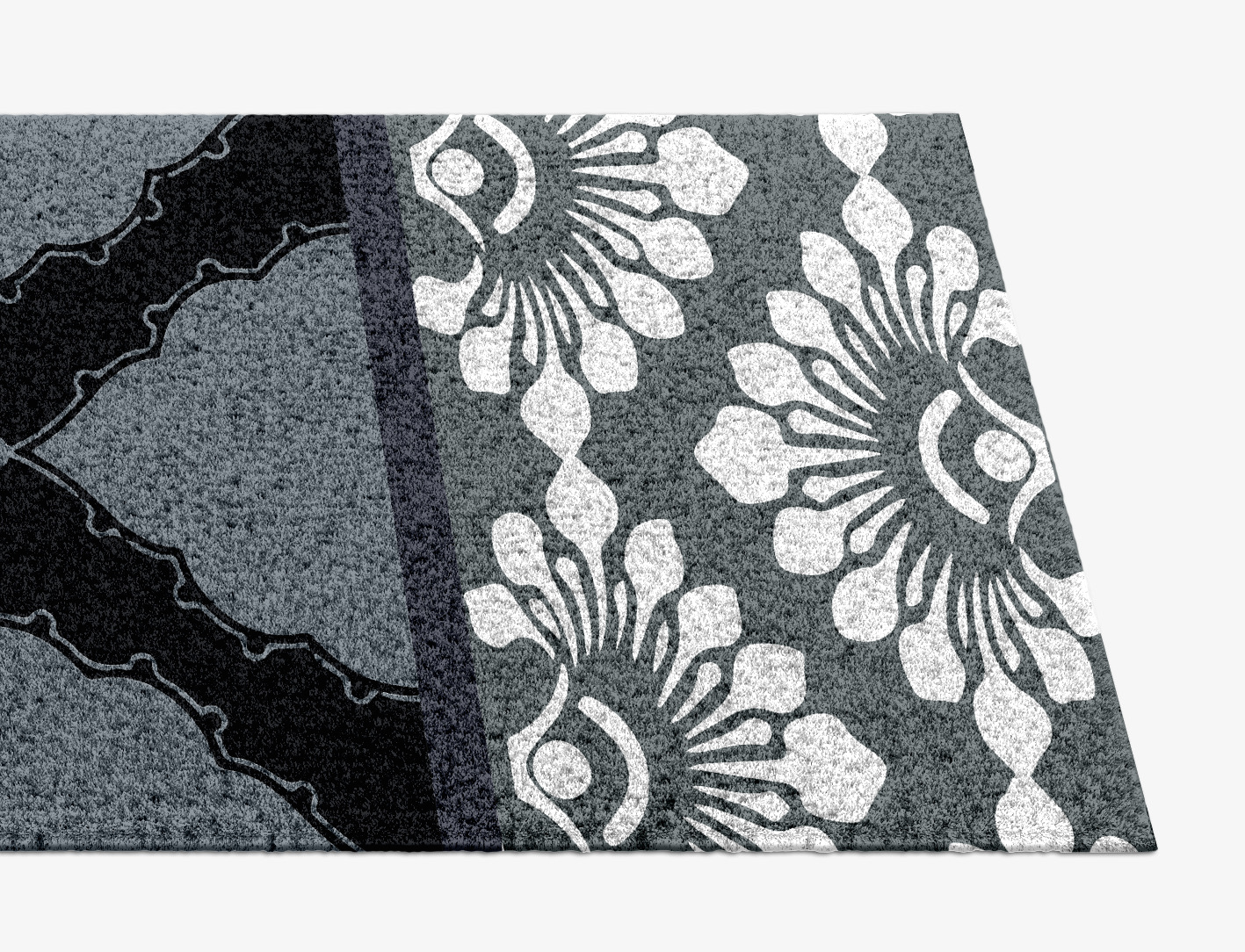 Ash Trope Monochrome Runner Hand Knotted Tibetan Wool Custom Rug by Rug Artisan