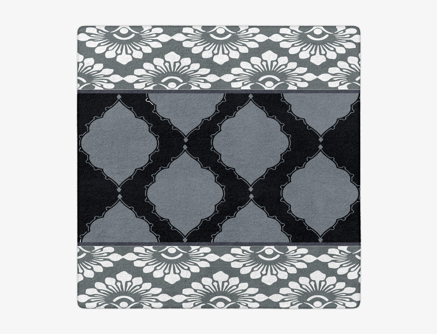 Ash Trope Monochrome Square Hand Tufted Pure Wool Custom Rug by Rug Artisan