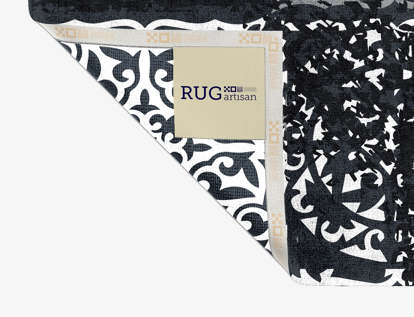 Ashen Matrice Monochrome Rectangle Hand Knotted Bamboo Silk Custom Rug by Rug Artisan