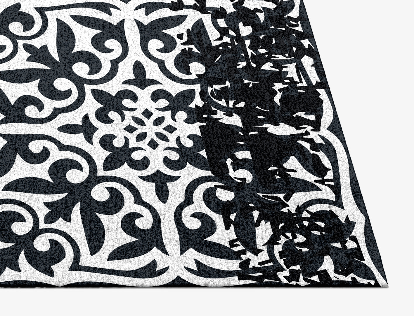 Ashen Matrice Monochrome Rectangle Hand Knotted Tibetan Wool Custom Rug by Rug Artisan