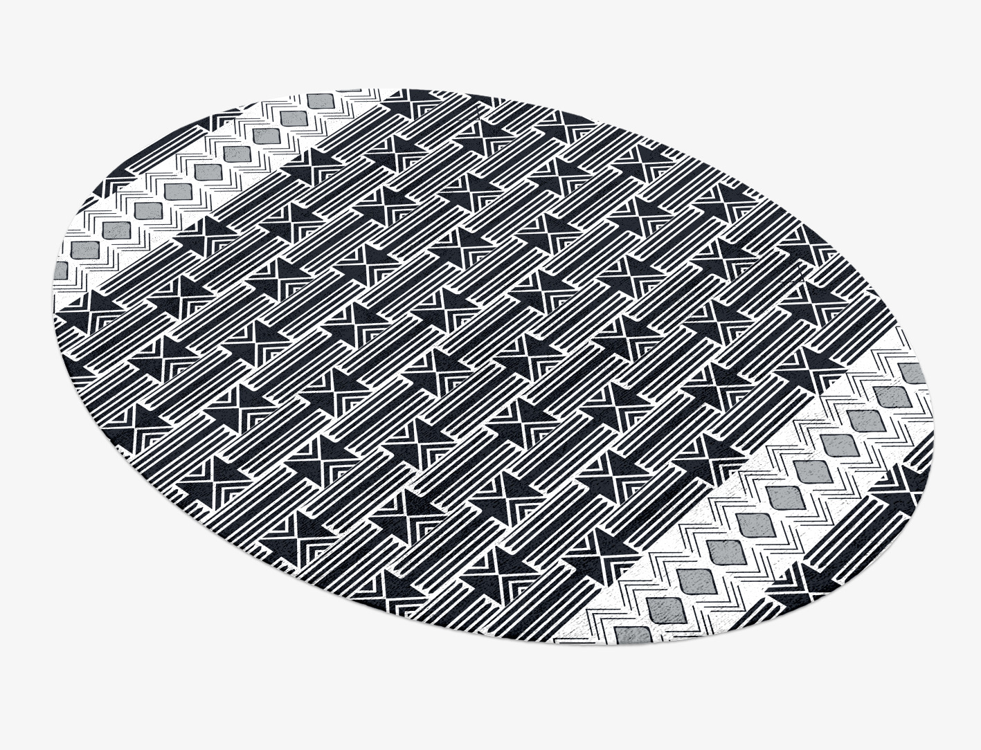 Ashen Weave Monochrome Oval Hand Knotted Bamboo Silk Custom Rug by Rug Artisan