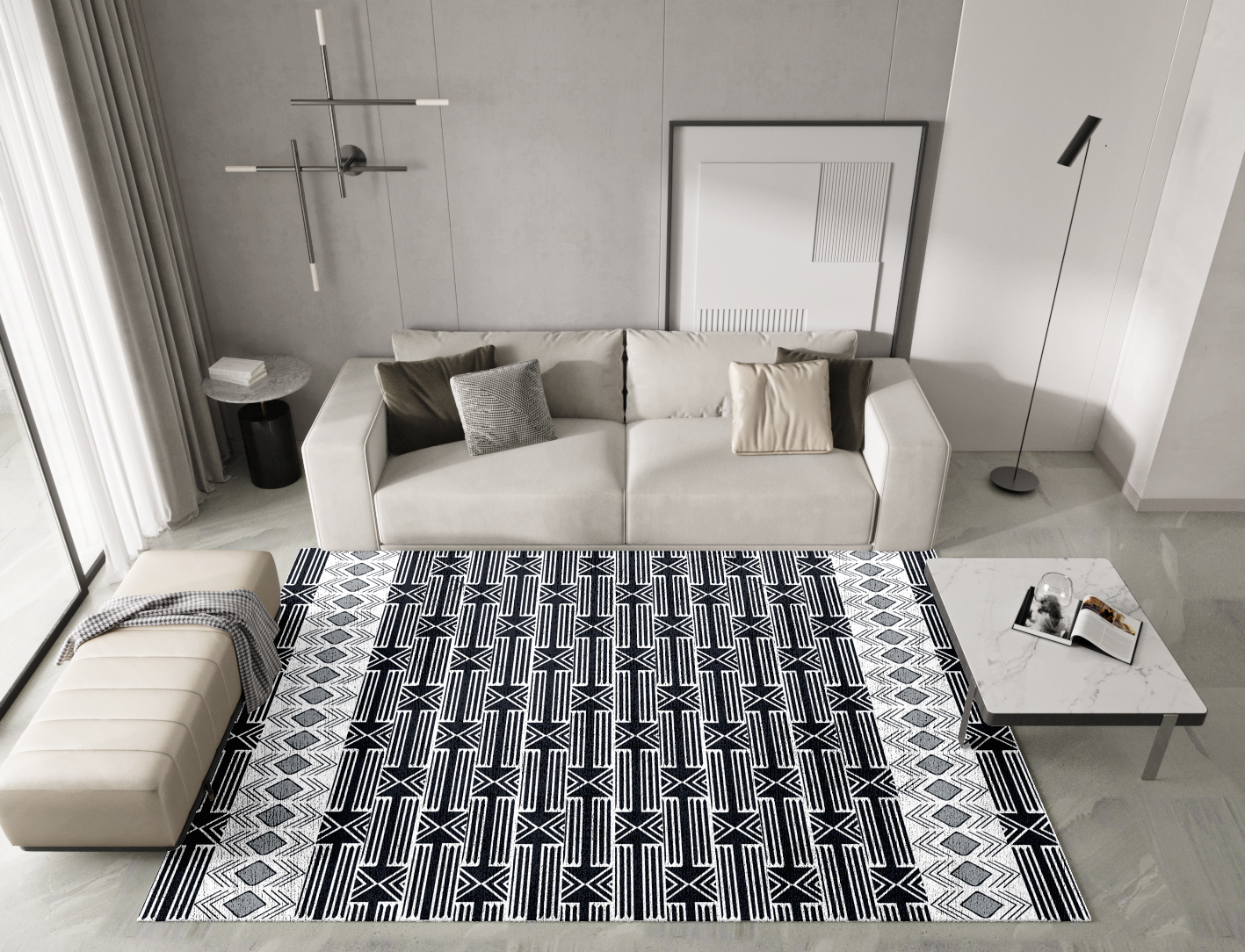 Ashen Weave Monochrome Rectangle Hand Knotted Bamboo Silk Custom Rug by Rug Artisan