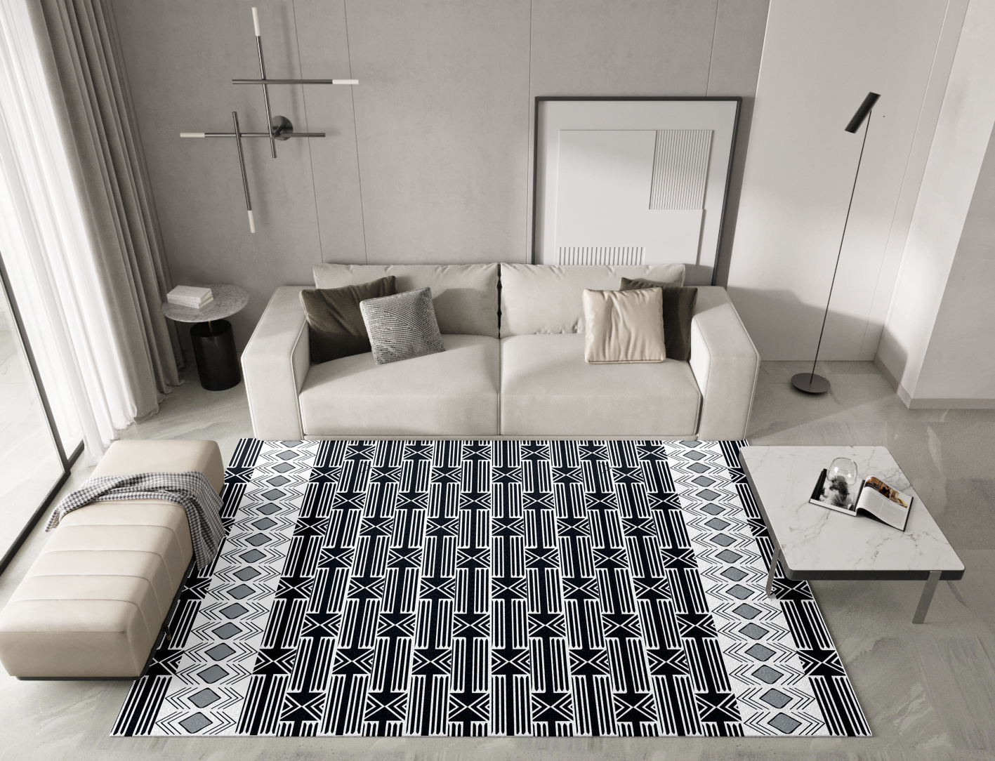 Ashen Weave Monochrome Rectangle Hand Knotted Tibetan Wool Custom Rug by Rug Artisan