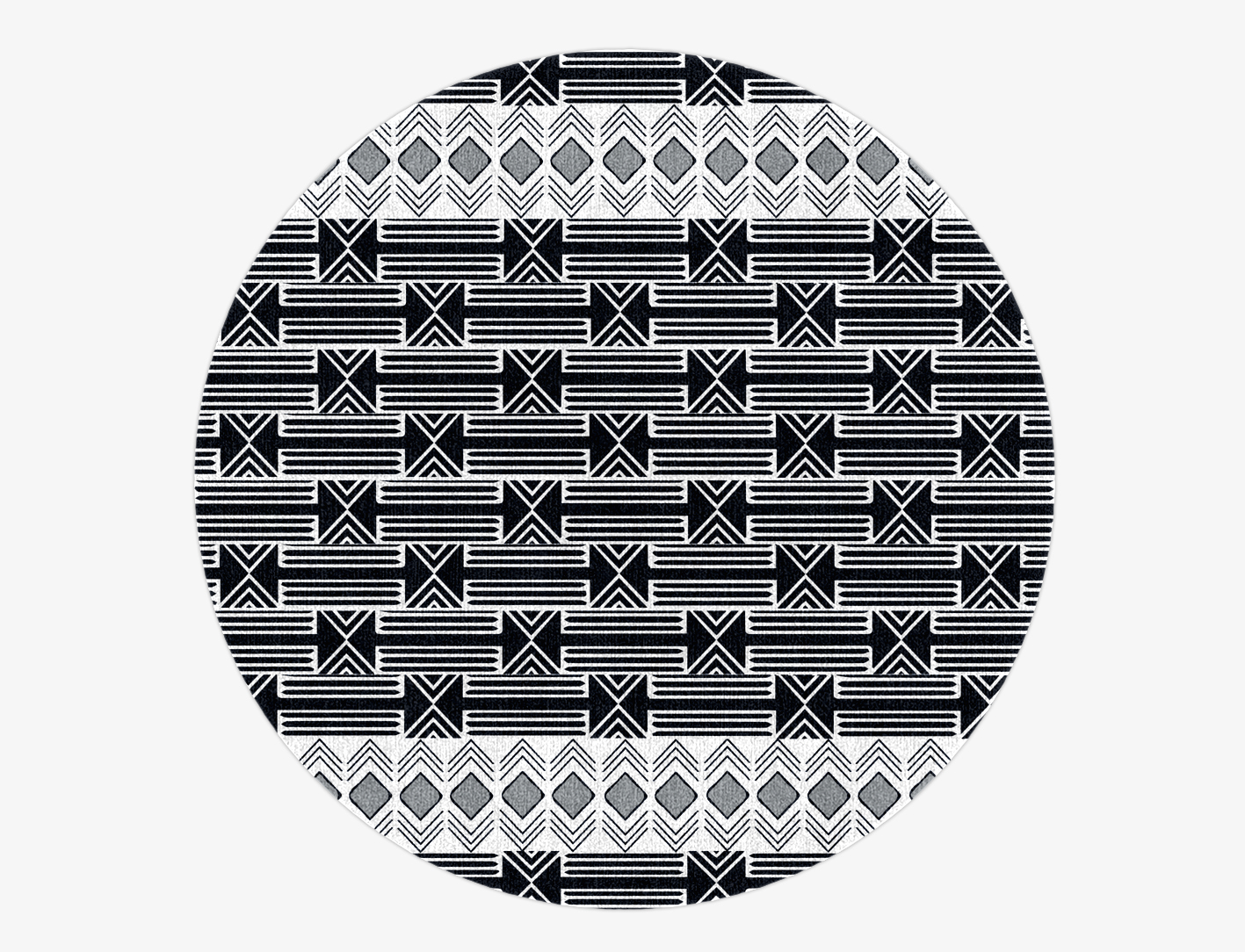 Ashen Weave Monochrome Round Hand Knotted Tibetan Wool Custom Rug by Rug Artisan
