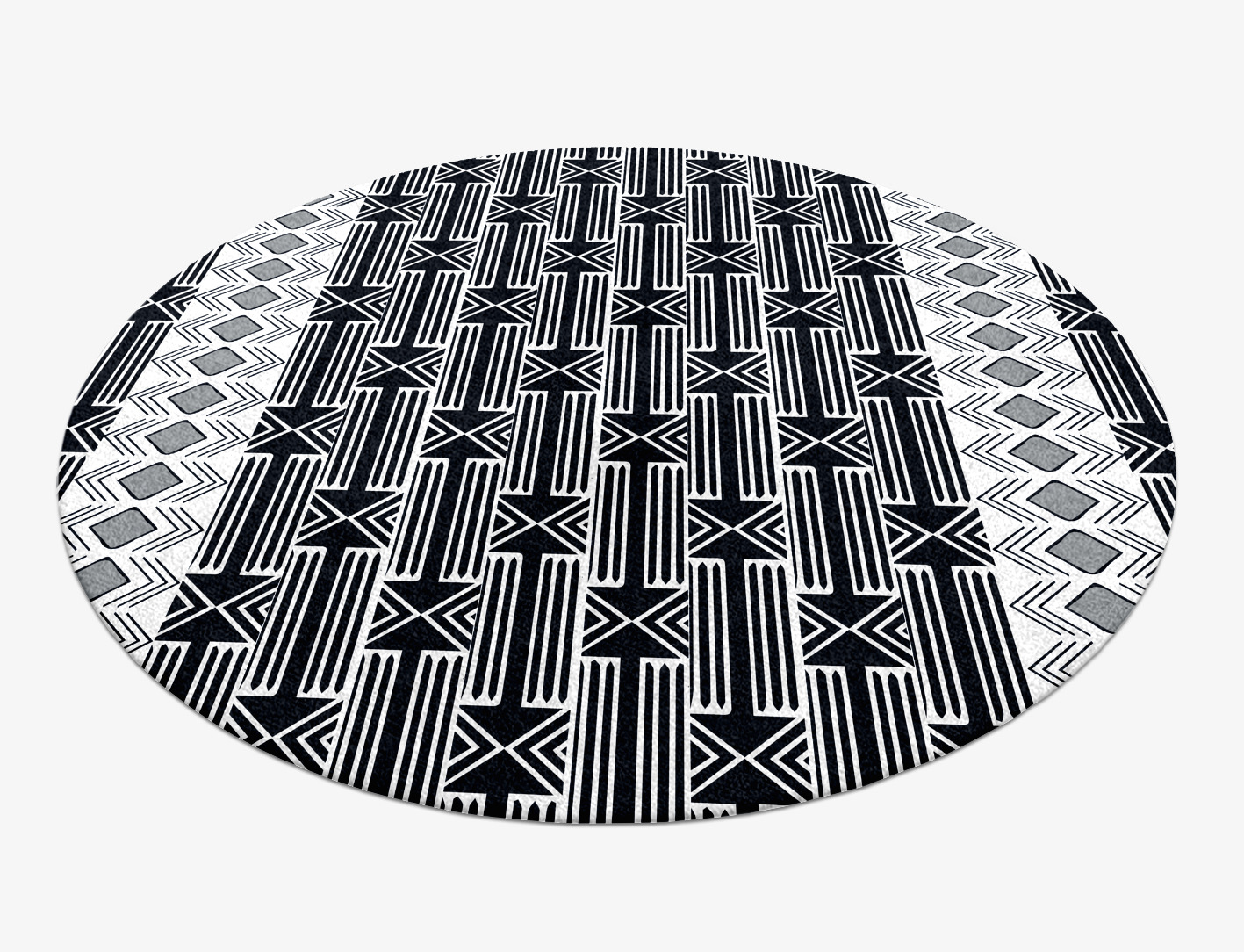 Ashen Weave Monochrome Round Hand Knotted Tibetan Wool Custom Rug by Rug Artisan