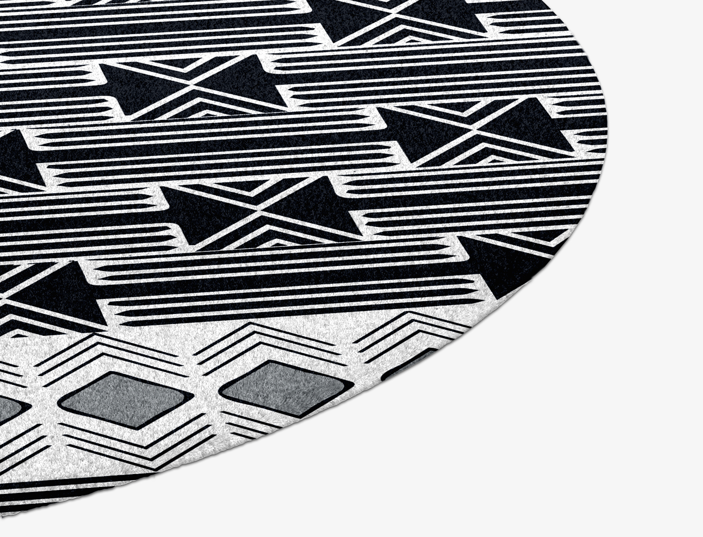 Ashen Weave Monochrome Round Hand Knotted Tibetan Wool Custom Rug by Rug Artisan