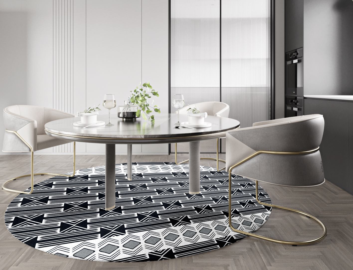Ashen Weave Monochrome Round Hand Knotted Tibetan Wool Custom Rug by Rug Artisan