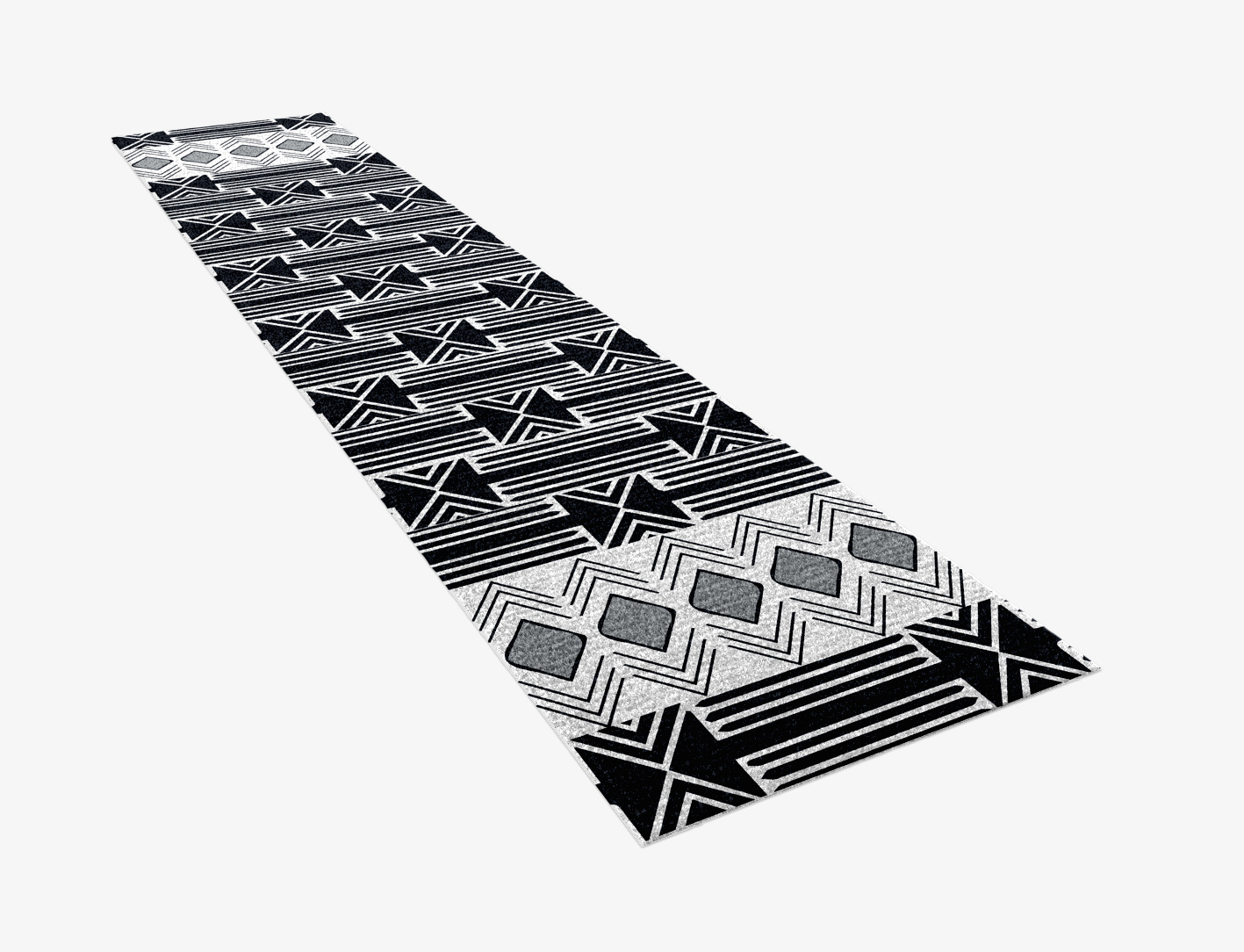 Ashen Weave Monochrome Runner Hand Knotted Tibetan Wool Custom Rug by Rug Artisan