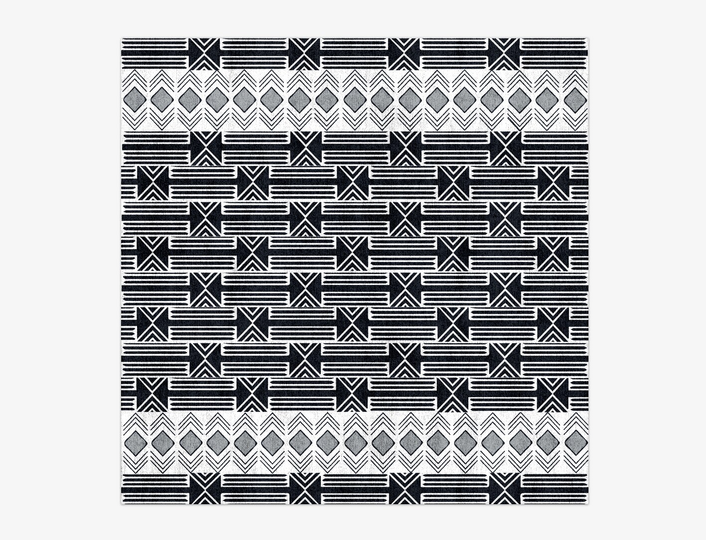 Ashen Weave Monochrome Square Hand Knotted Bamboo Silk Custom Rug by Rug Artisan