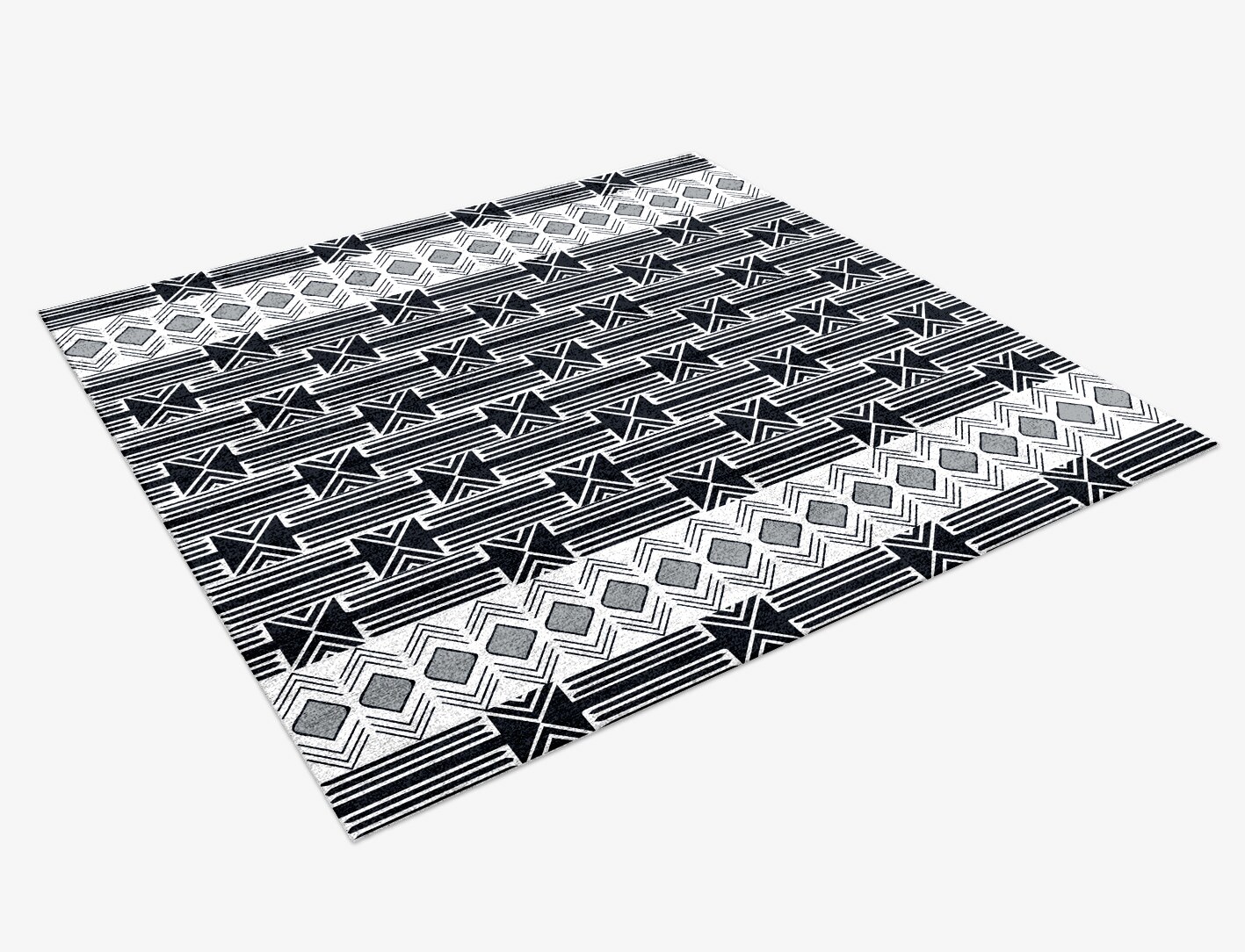 Ashen Weave Monochrome Square Hand Knotted Bamboo Silk Custom Rug by Rug Artisan