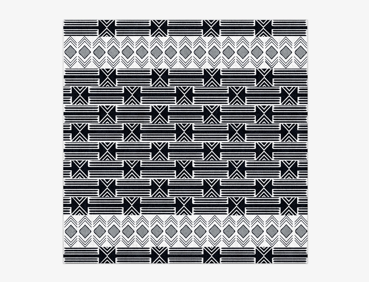 Ashen Weave Monochrome Square Hand Knotted Tibetan Wool Custom Rug by Rug Artisan