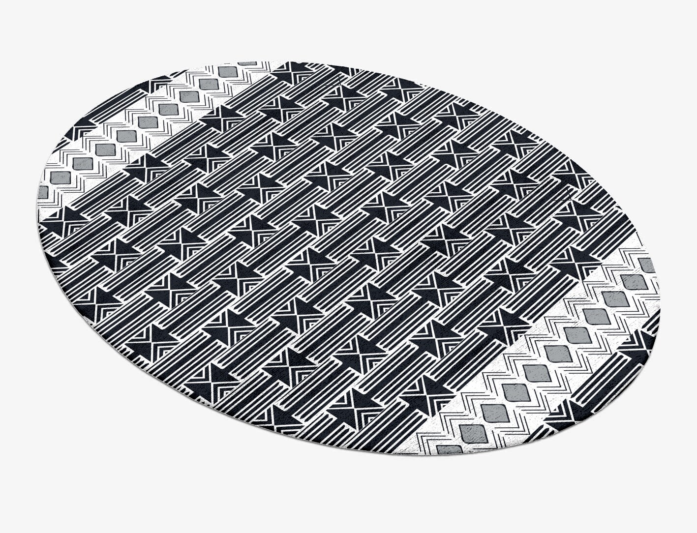 Ashen Weave Monochrome Oval Hand Tufted Bamboo Silk Custom Rug by Rug Artisan