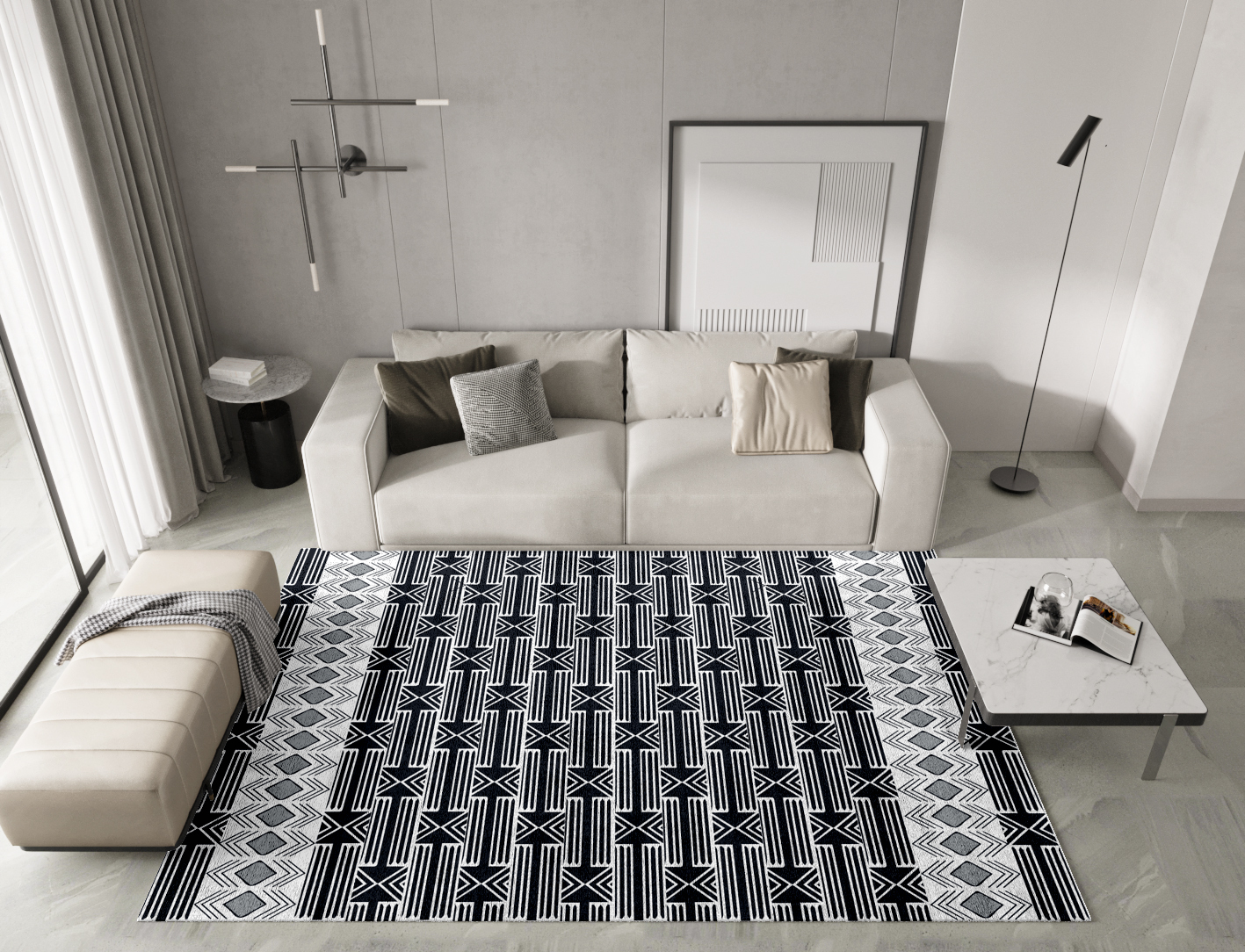 Ashen Weave Monochrome Rectangle Hand Tufted Bamboo Silk Custom Rug by Rug Artisan
