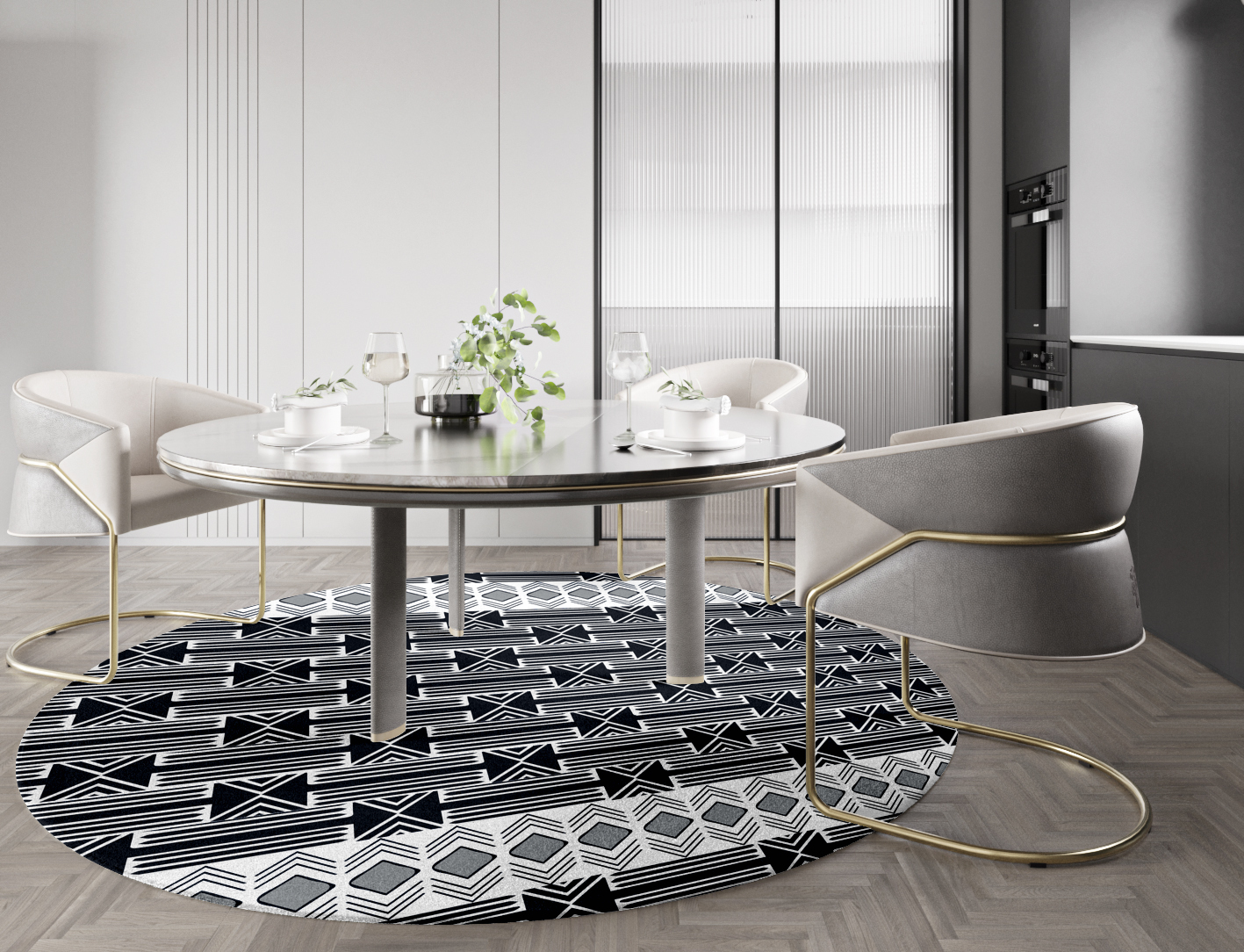 Ashen Weave Monochrome Round Hand Tufted Pure Wool Custom Rug by Rug Artisan