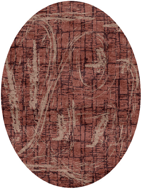 Ashley Abstract Oval Hand Knotted Bamboo Silk Custom Rug by Rug Artisan