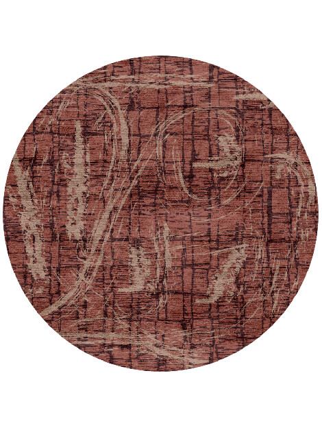 Ashley Abstract Round Hand Knotted Bamboo Silk Custom Rug by Rug Artisan