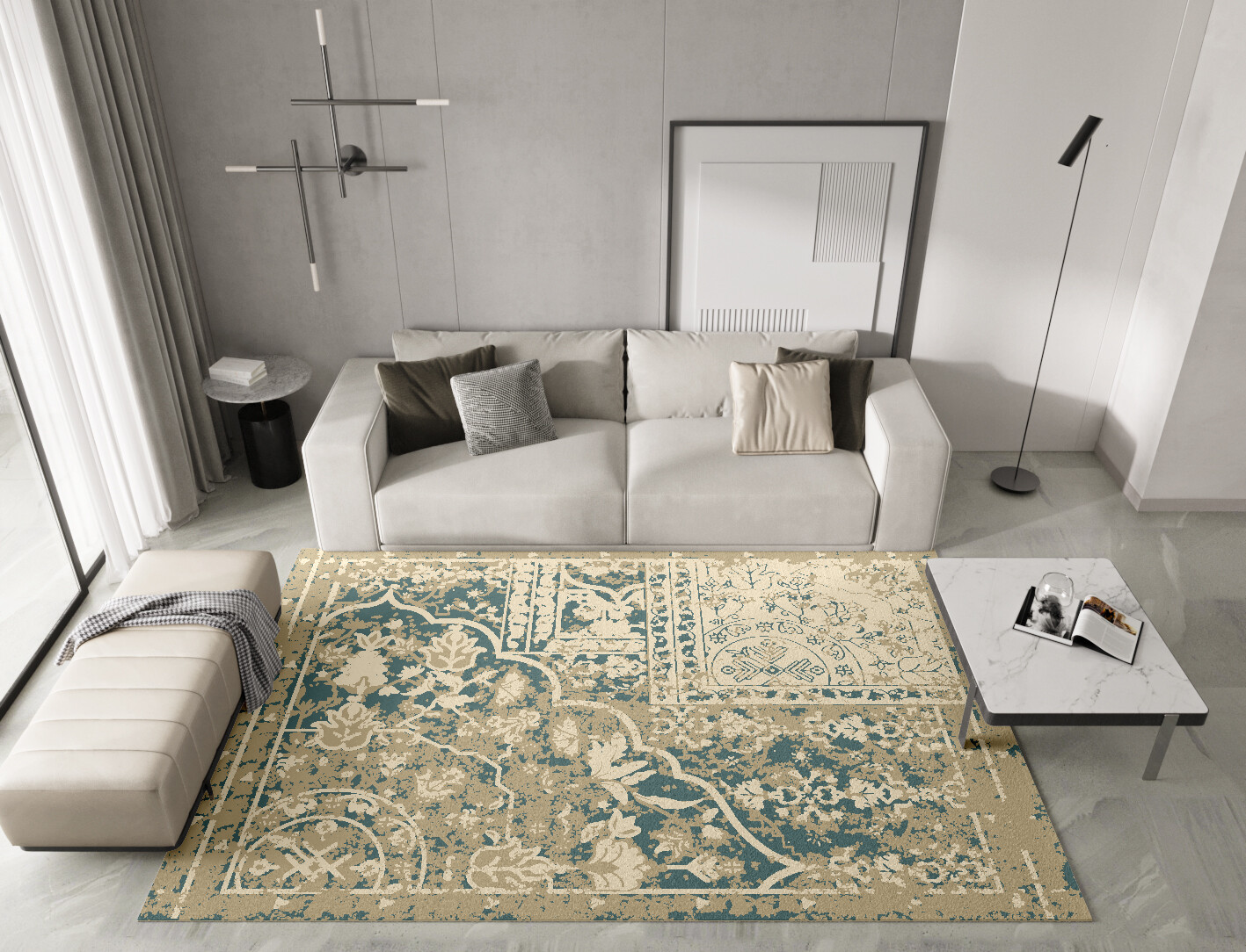 Assal Persian Bagh Rectangle Hand Tufted Pure Wool Custom Rug by Rug Artisan