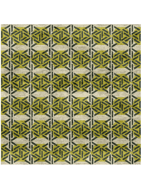Assemblage Modern Geometrics Square Hand Knotted Bamboo Silk Custom Rug by Rug Artisan