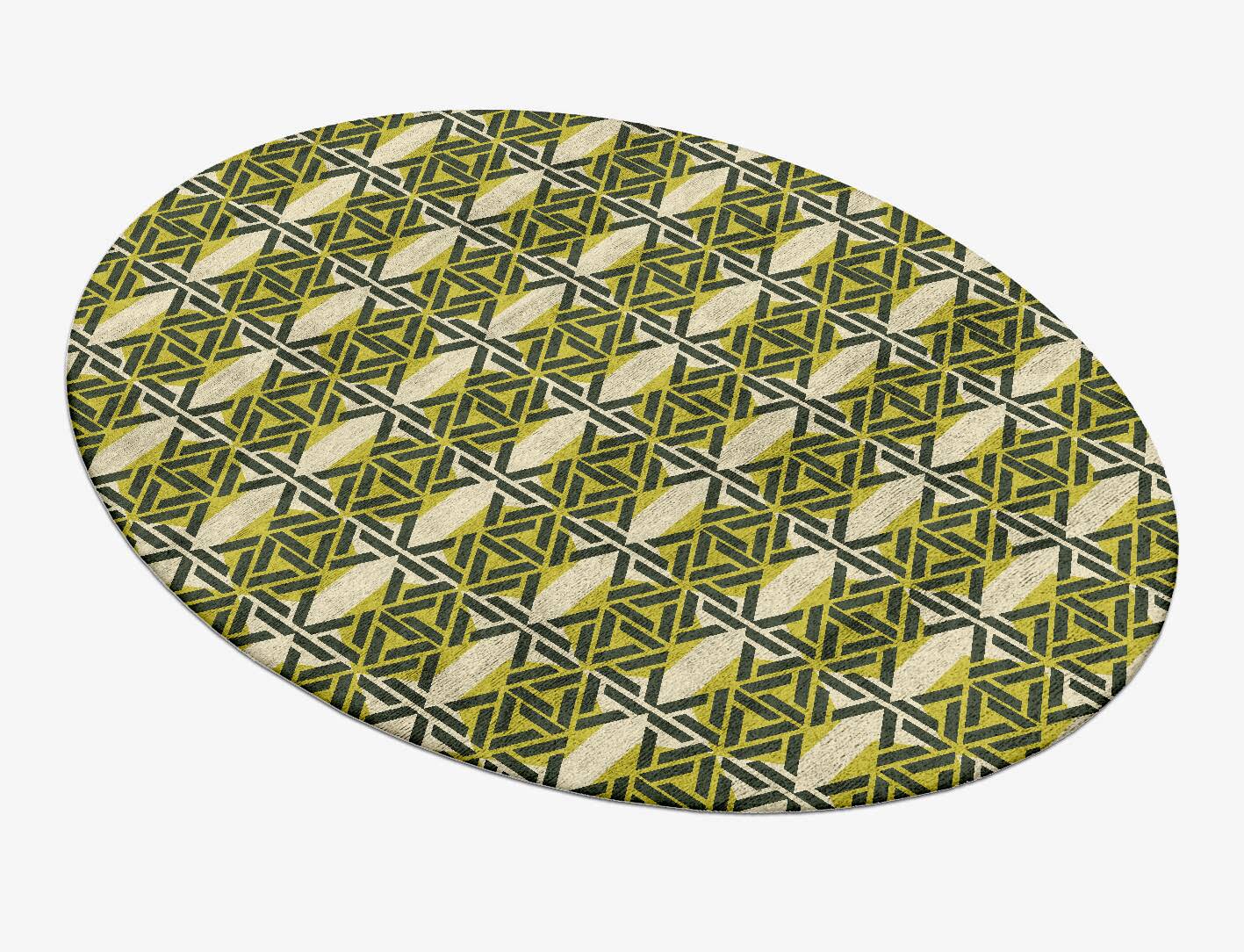 Assemblage Modern Geometrics Oval Hand Tufted Bamboo Silk Custom Rug by Rug Artisan