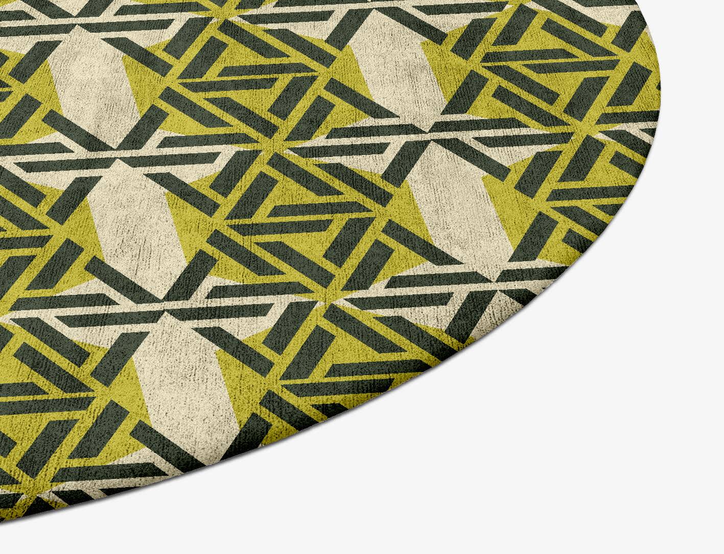 Assemblage Modern Geometrics Oval Hand Tufted Bamboo Silk Custom Rug by Rug Artisan