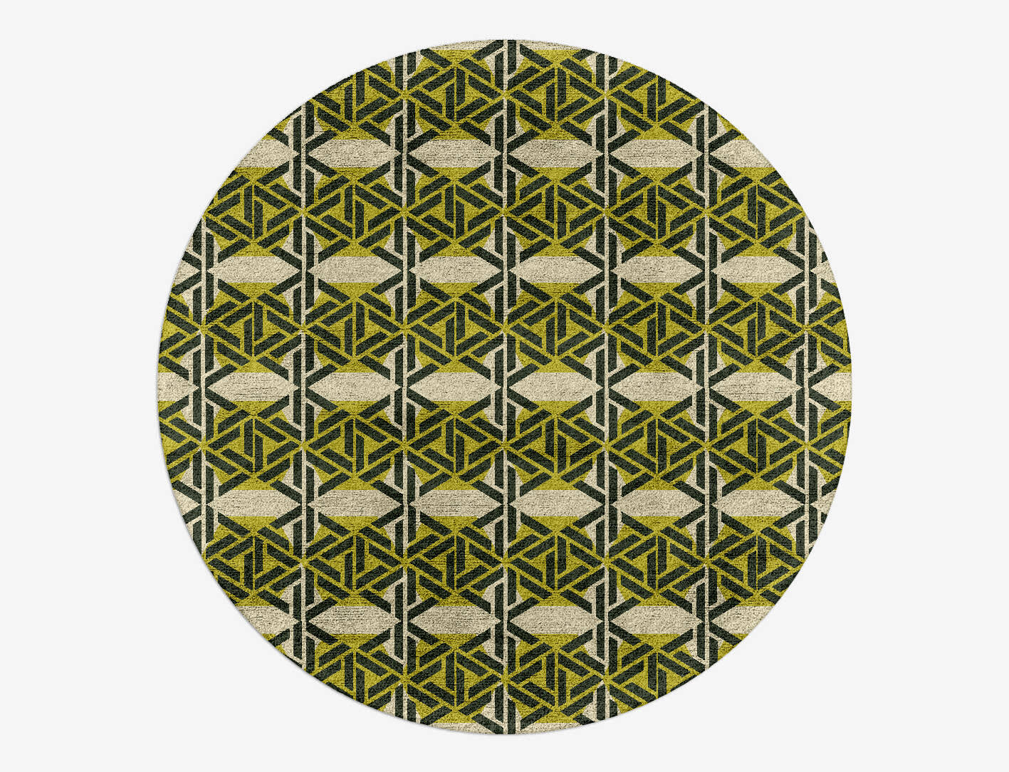 Assemblage Modern Geometrics Round Hand Tufted Bamboo Silk Custom Rug by Rug Artisan