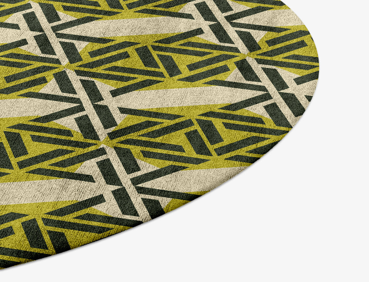 Assemblage Modern Geometrics Round Hand Tufted Bamboo Silk Custom Rug by Rug Artisan