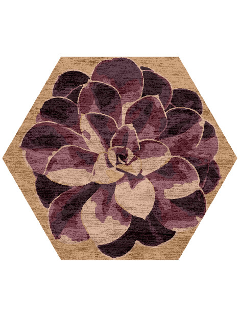 Astrantia Floral Hexagon Hand Knotted Bamboo Silk Custom Rug by Rug Artisan