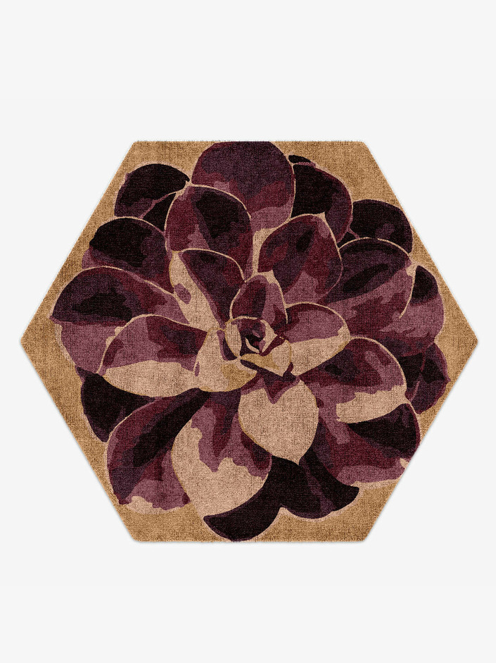 Astrantia Floral Hexagon Hand Knotted Bamboo Silk Custom Rug by Rug Artisan