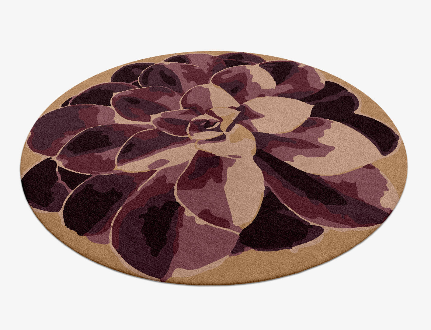 Astrantia Floral Round Hand Knotted Tibetan Wool Custom Rug by Rug Artisan