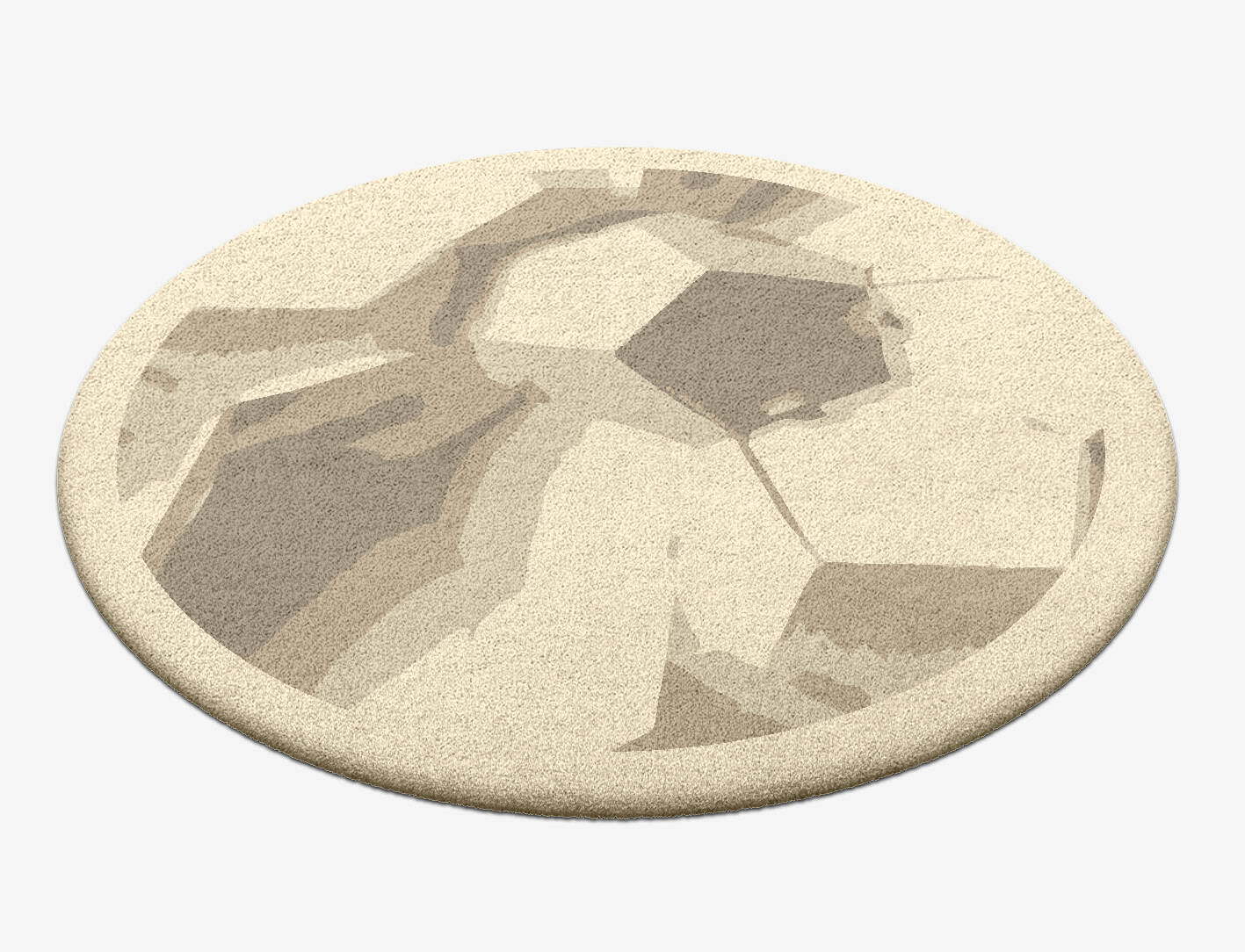 Ato Origami Round Hand Tufted Pure Wool Custom Rug by Rug Artisan