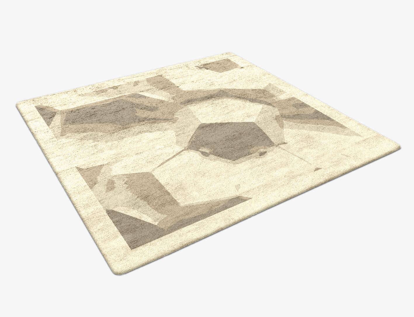 Ato Origami Square Hand Tufted Bamboo Silk Custom Rug by Rug Artisan