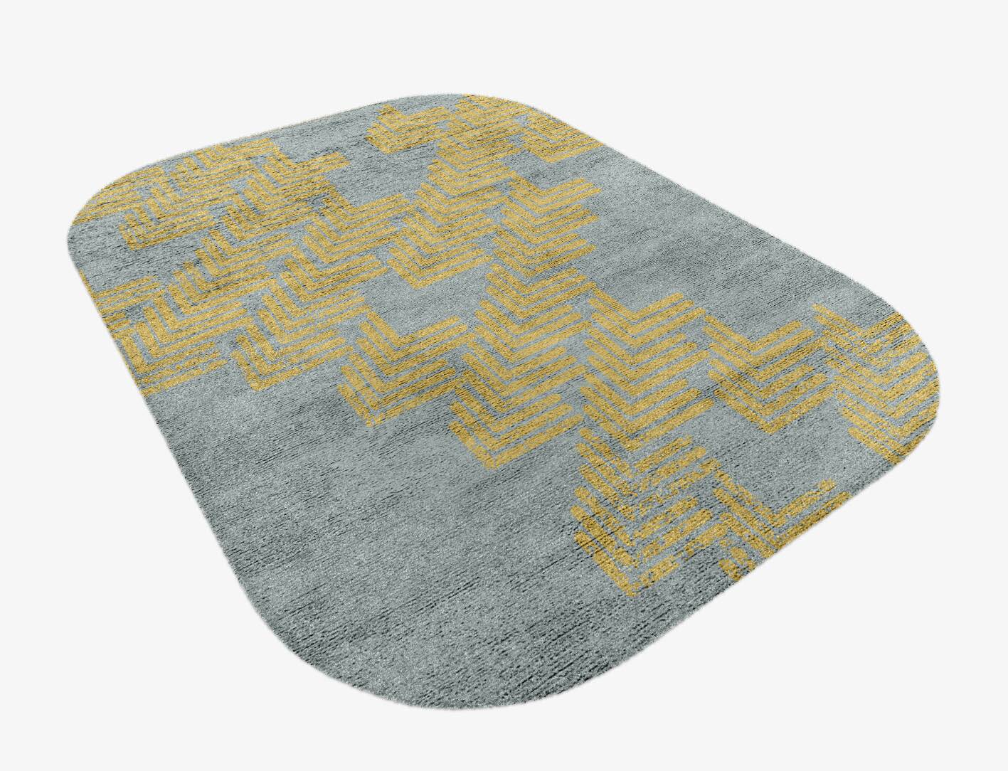 Aumia  Oblong Hand Knotted Bamboo Silk Custom Rug by Rug Artisan