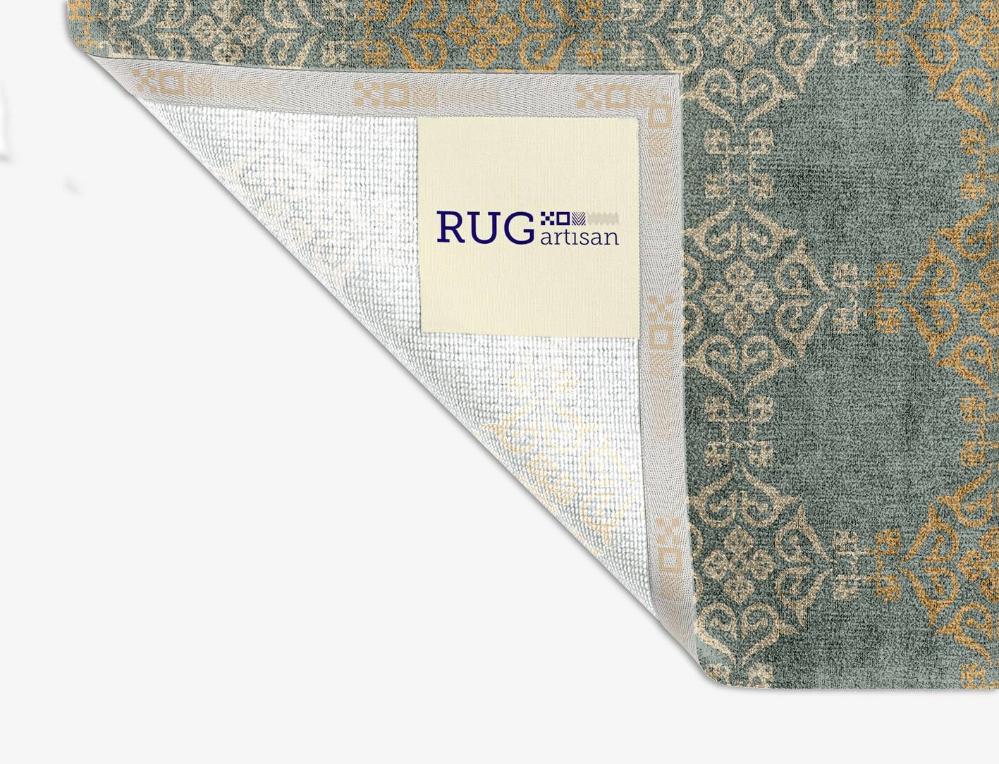 Aureous Blue Royal Square Hand Knotted Bamboo Silk Custom Rug by Rug Artisan