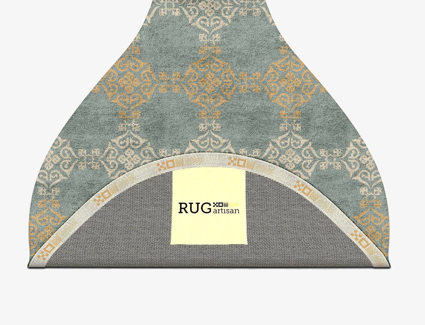 Aureous Blue Royal Drop Hand Tufted Bamboo Silk Custom Rug by Rug Artisan