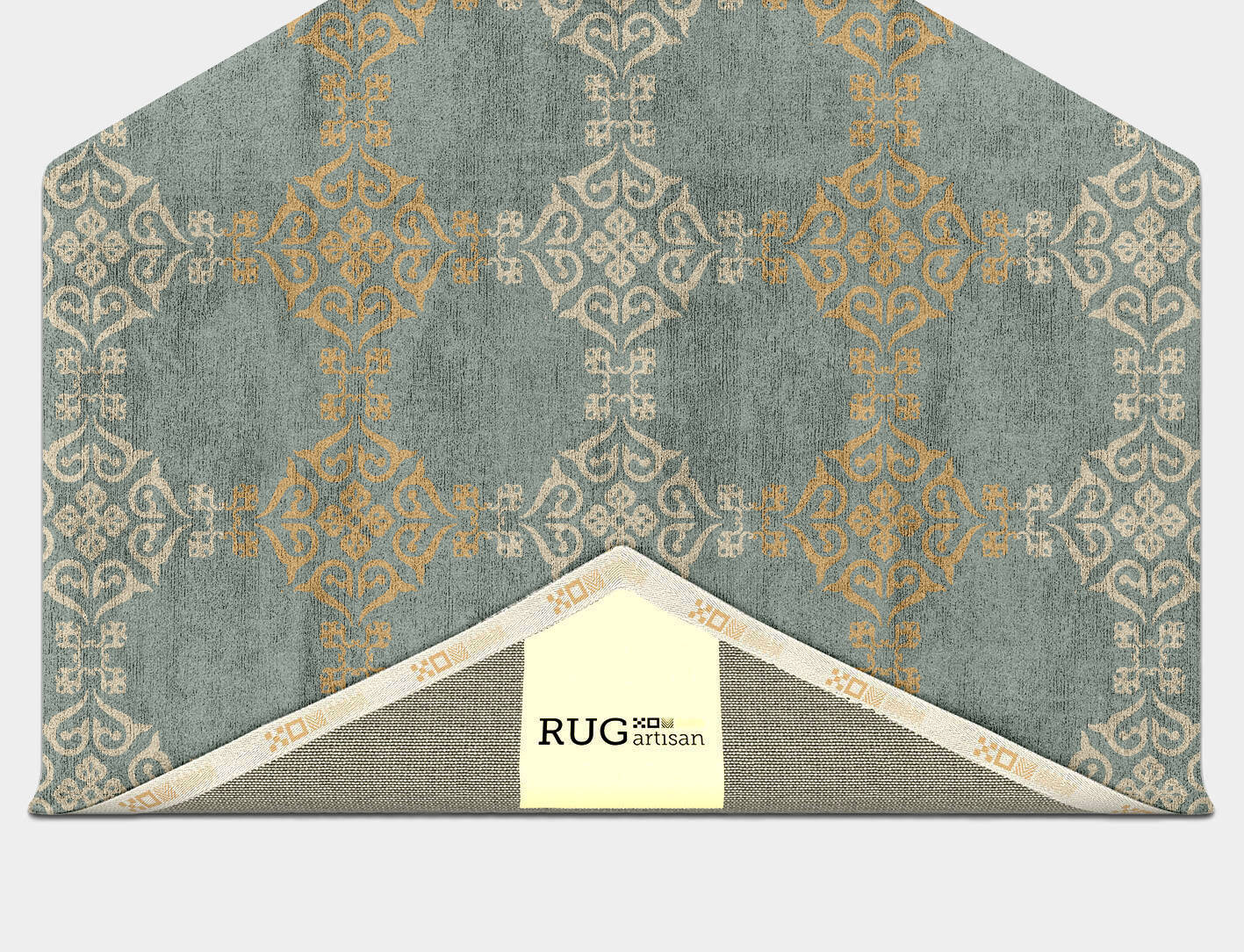 Aureous Blue Royal Hexagon Hand Tufted Bamboo Silk Custom Rug by Rug Artisan