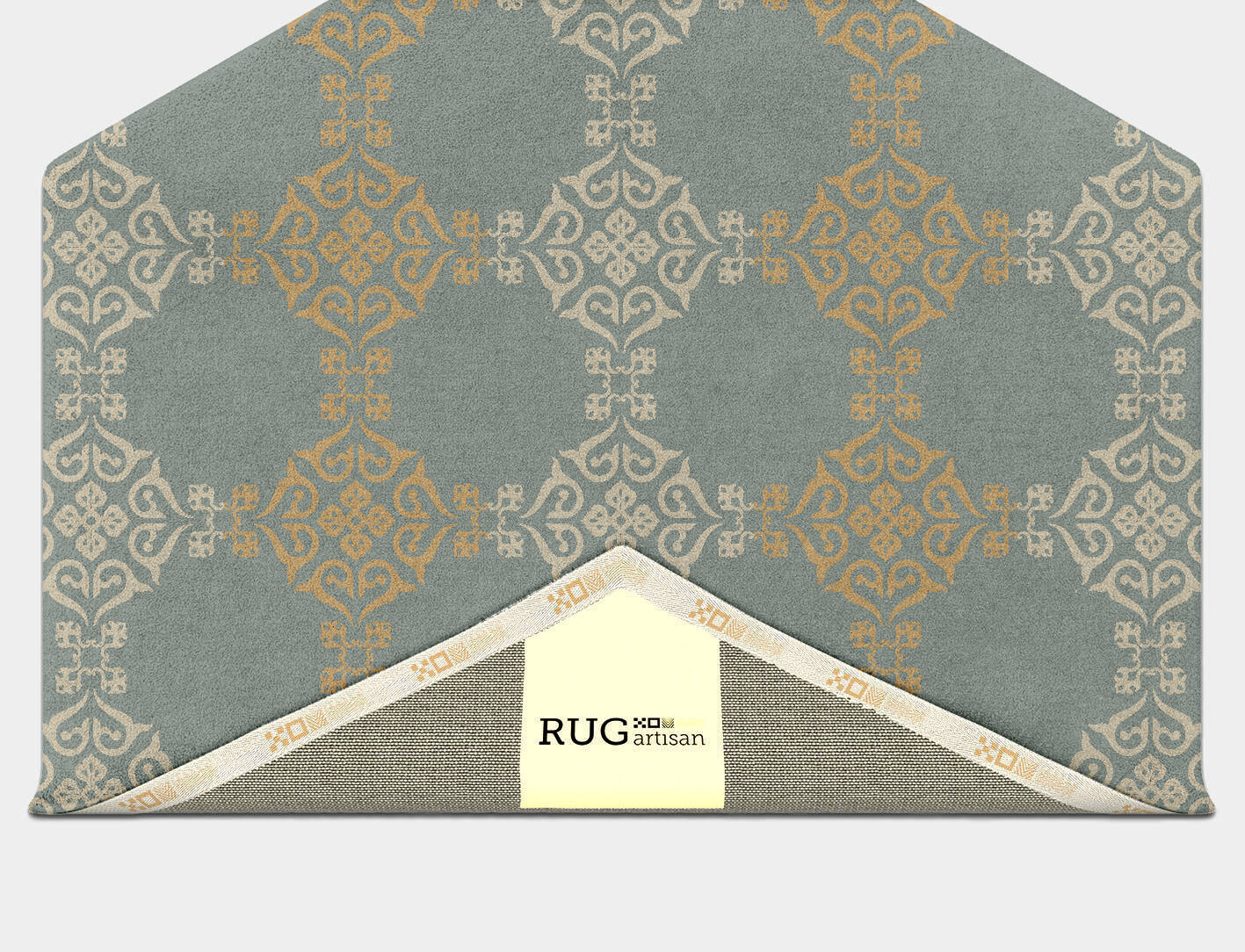 Aureous Blue Royal Hexagon Hand Tufted Pure Wool Custom Rug by Rug Artisan