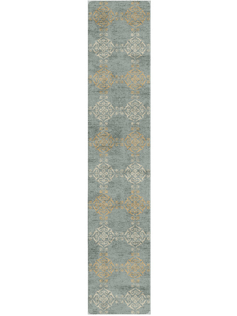 Aureous Blue Royal Runner Hand Tufted Bamboo Silk Custom Rug by Rug Artisan