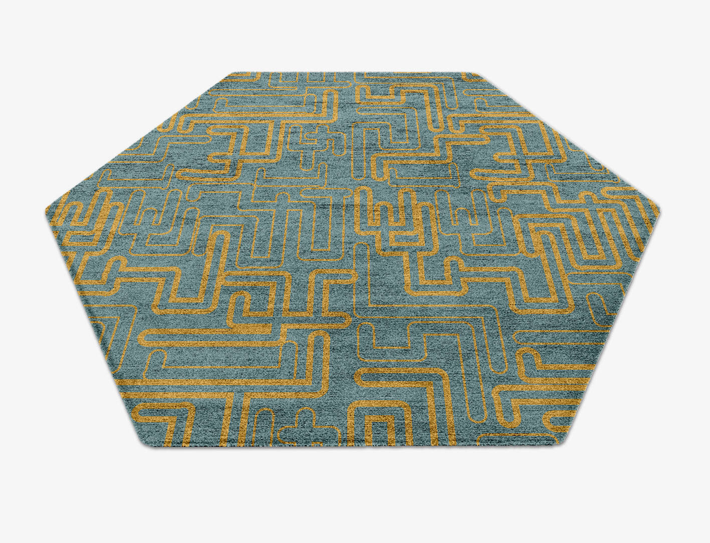 Aurum  Hexagon Hand Knotted Bamboo Silk Custom Rug by Rug Artisan