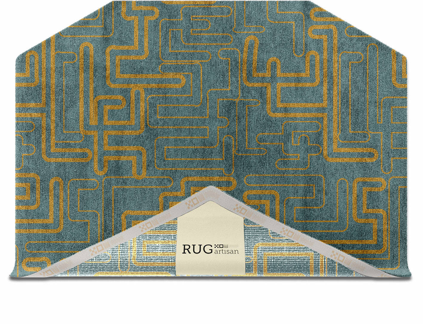 Aurum  Hexagon Hand Knotted Bamboo Silk Custom Rug by Rug Artisan