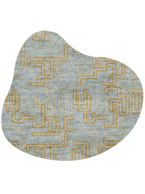 Aurum  Splash Hand Knotted Bamboo Silk Custom Rug by Rug Artisan