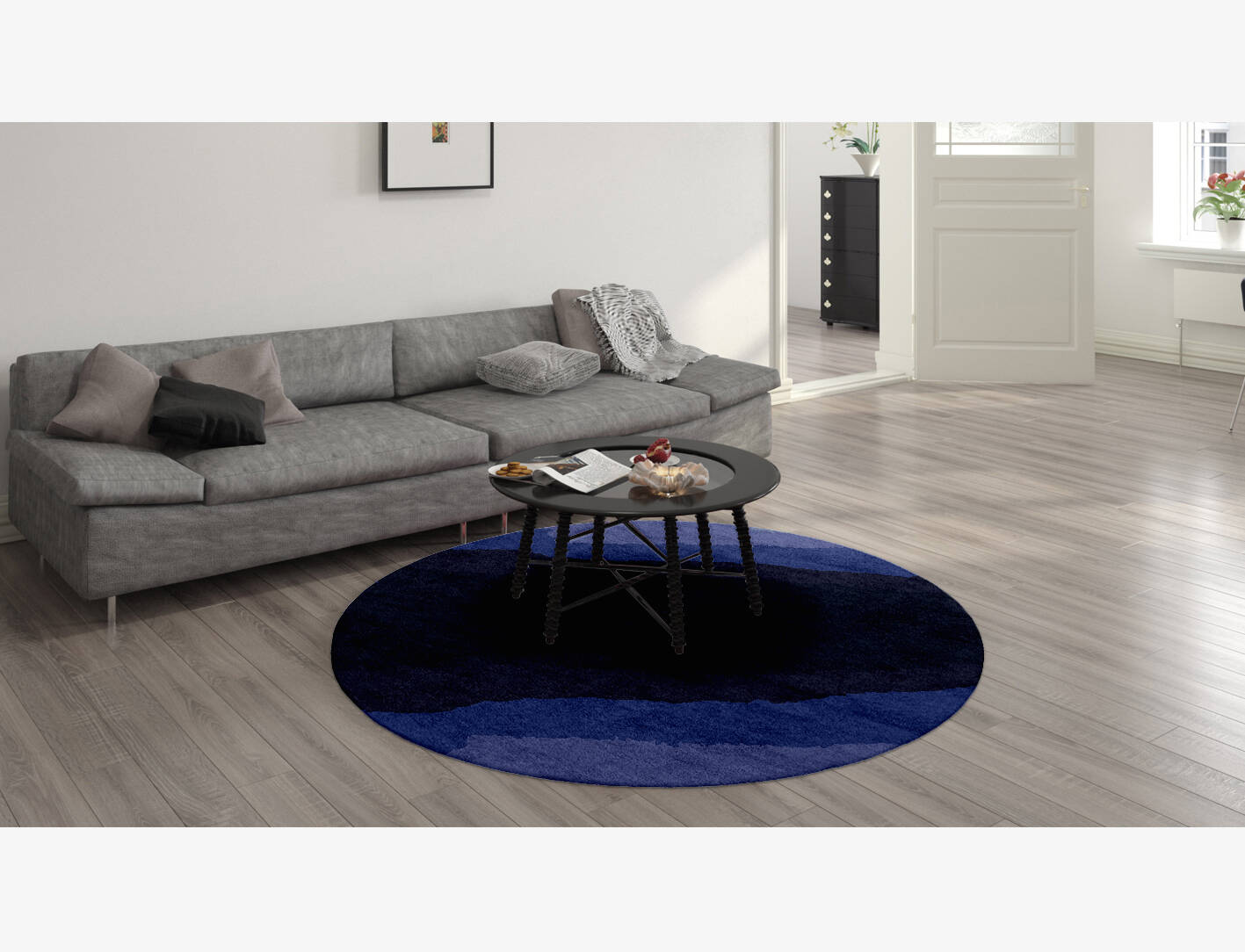 Austin Gradation Round Hand Knotted Bamboo Silk Custom Rug by Rug Artisan