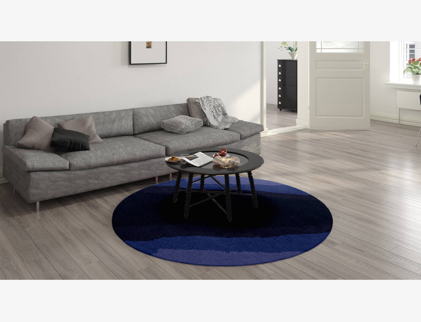 Austin Gradation Round Hand Knotted Tibetan Wool Custom Rug by Rug Artisan