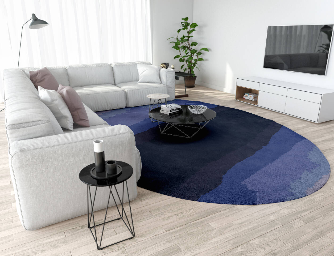 Austin Gradation Oval Hand Tufted Pure Wool Custom Rug by Rug Artisan